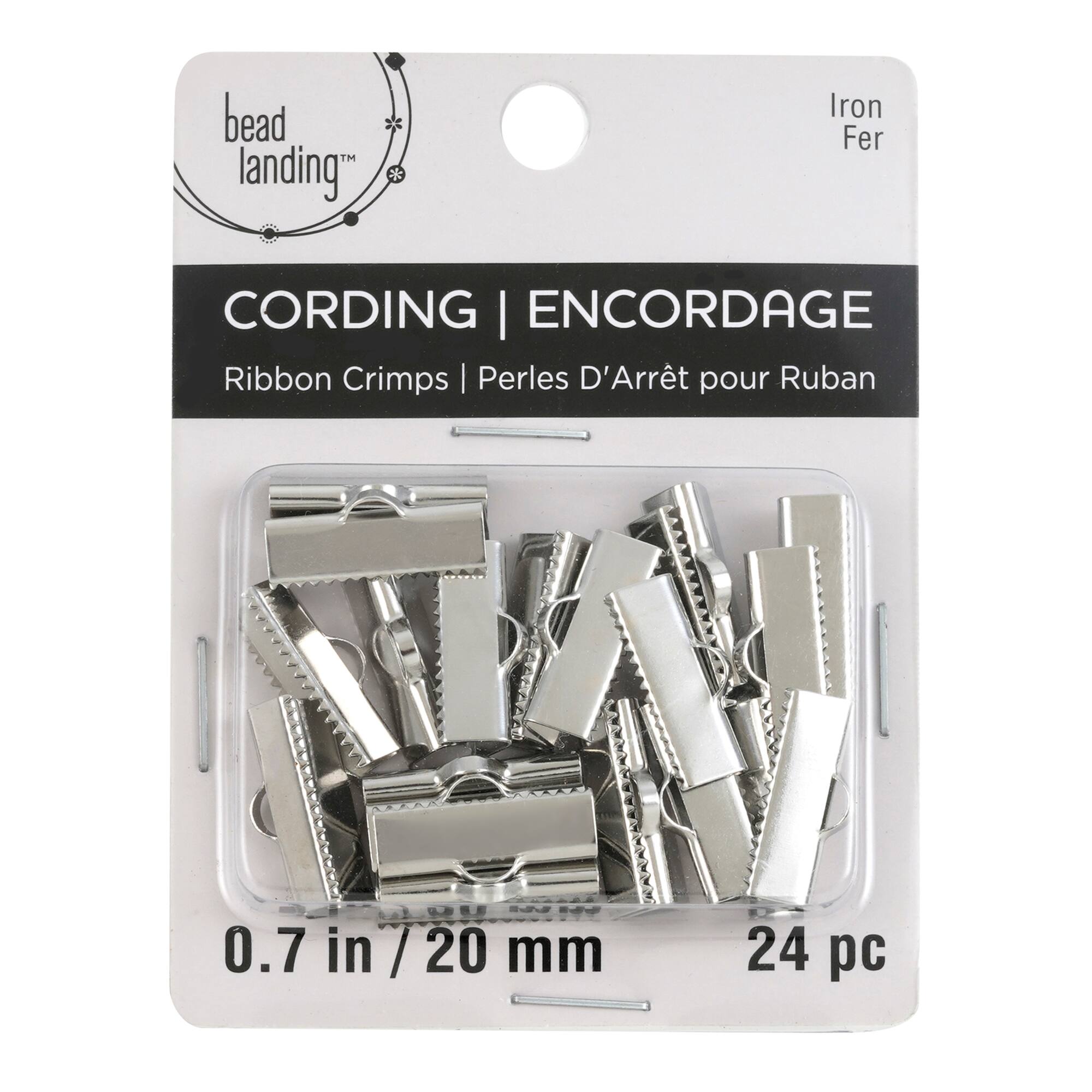 20mm Rhodium Ribbon Crimps by Bead Landing™